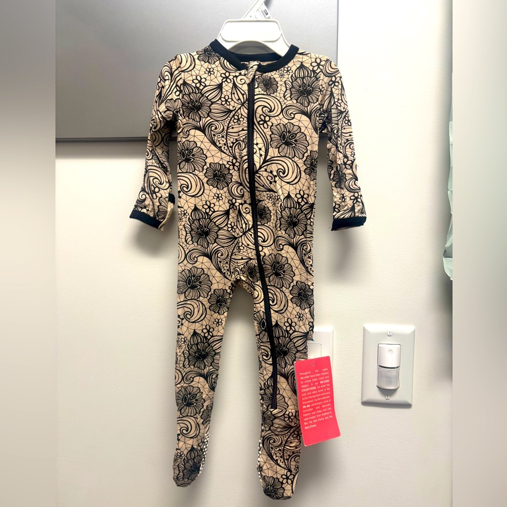 NWT Kickee Pants antique lace footie pajama 6-9 mo